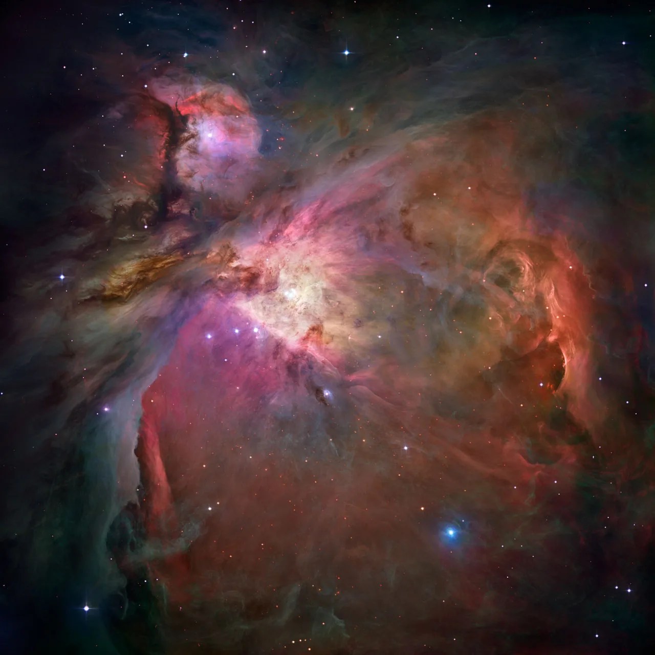 The Orion Nebula photographed by the Hubble Space Telescope
